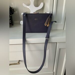 Lacoste Navy Crossbody Bag with Gold Accent